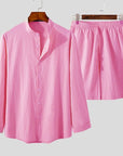 Mivanity Solid Shirt Shorts Sets