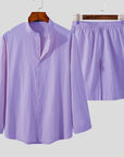 Mivanity Solid Shirt Shorts Sets