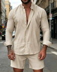 Mivanity Solid Shirt Shorts Sets