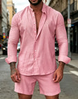 Mivanity Solid Shirt Shorts Sets