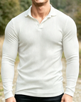 Mivanity Stretchy Slim Fit Knit Polo Shirts