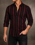 Mivanity Striped Texture Shirts