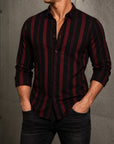 Mivanity Striped Texture Shirts