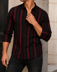 Mivanity Striped Texture Shirts