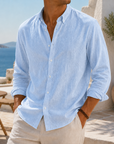 Mivanity Stylish Breathable Linen Casual Everyday Long Sleeve Shirt