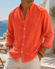 Mivanity Stylish Breathable Linen Casual Everyday Long Sleeve Shirt