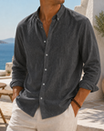 Mivanity Stylish Breathable Linen Casual Everyday Long Sleeve Shirt