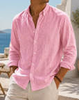 Mivanity Stylish Breathable Linen Casual Everyday Long Sleeve Shirt