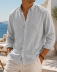 Mivanity Stylish Breathable Linen Casual Everyday Long Sleeve Shirt