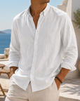 Mivanity Stylish Breathable Linen Casual Everyday Long Sleeve Shirt