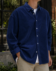 Mivanity Stylish Corduroy Urban Casual Daily Long-Sleeved Shirt