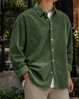 Mivanity Stylish Corduroy Urban Casual Daily Long-Sleeved Shirt