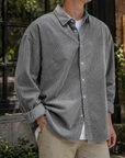 Mivanity Stylish Corduroy Urban Casual Daily Long-Sleeved Shirt
