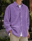 Mivanity Stylish Corduroy Urban Casual Daily Long-Sleeved Shirt