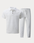 Mivanity Stylish Jacquard Textured Polo Shirt Sets