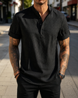 Mivanity Summer Essential Linen Henley Shirts