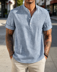 Mivanity Summer Essential Linen Henley Shirts