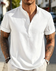 Mivanity Summer Essential Linen Henley Shirts