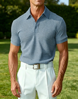 Mivanity Textured Waffle Polo-Soft Summer Lapel Collar Shirts