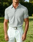 Mivanity Textured Waffle Polo-Soft Summer Lapel Collar Shirts