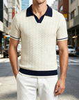 Mivanity Textured wave polo shirt