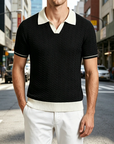 Mivanity Textured wave polo shirt