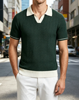 Mivanity Textured wave polo shirt