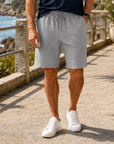 Mivanity casual solid color breathable pleated texture loose shorts