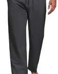 Men's Cotton Linen Blend Casual Beach Pants Relaxed Fit with Elastic Waistband and Drawstring Detail