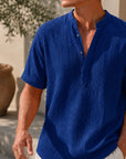 Mivanity Beach Wear Band Collar Shirts