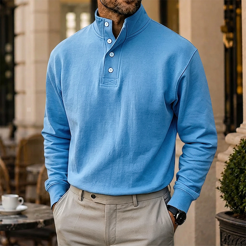 Mivanity Gentleman's Simple Stand-up Collar Long-sleeved Sweatshirt