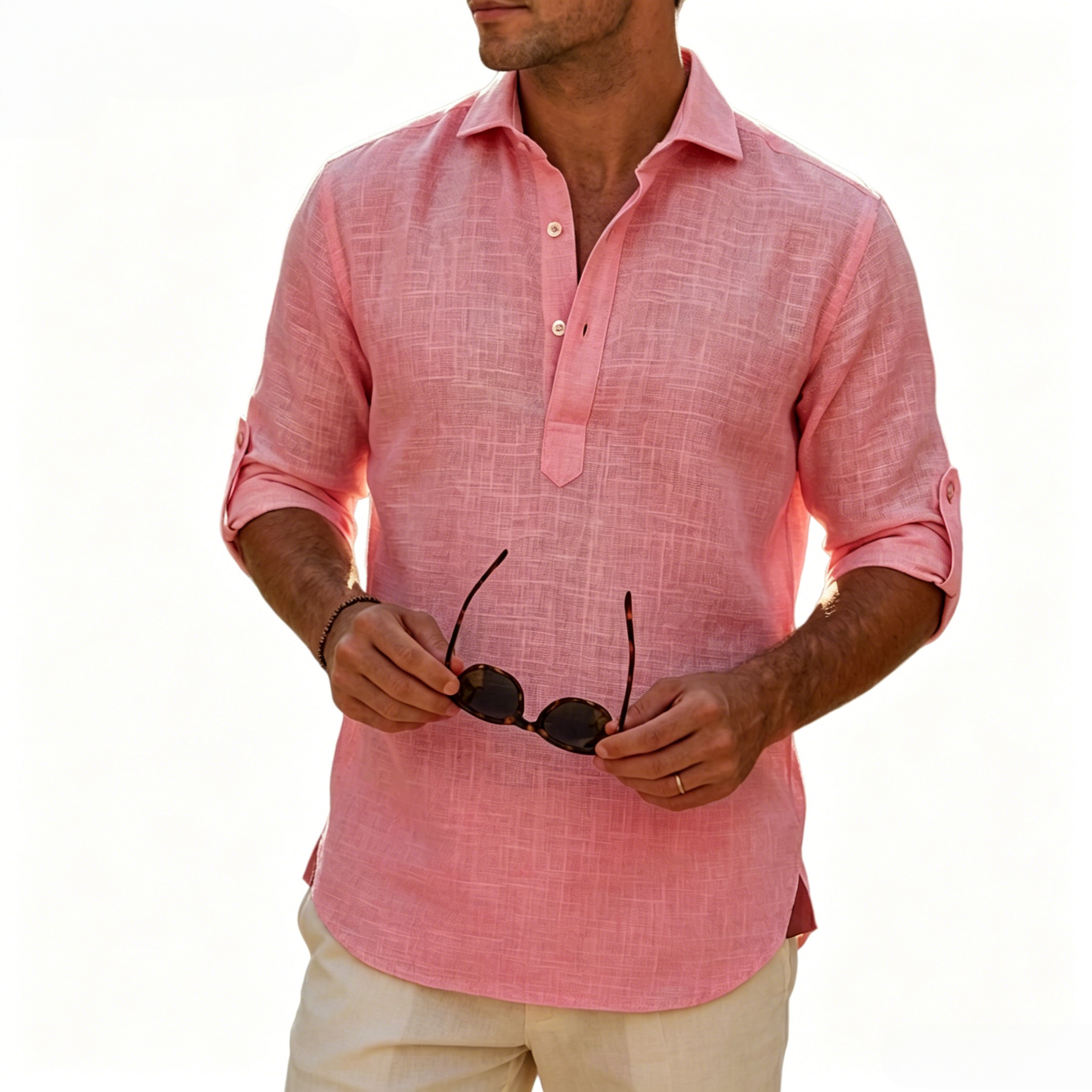 Aegean Summer Slub Linen Shirt