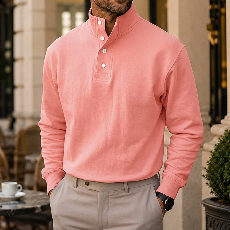 Mivanity Gentleman's Simple Stand-up Collar Long-sleeved Sweatshirt