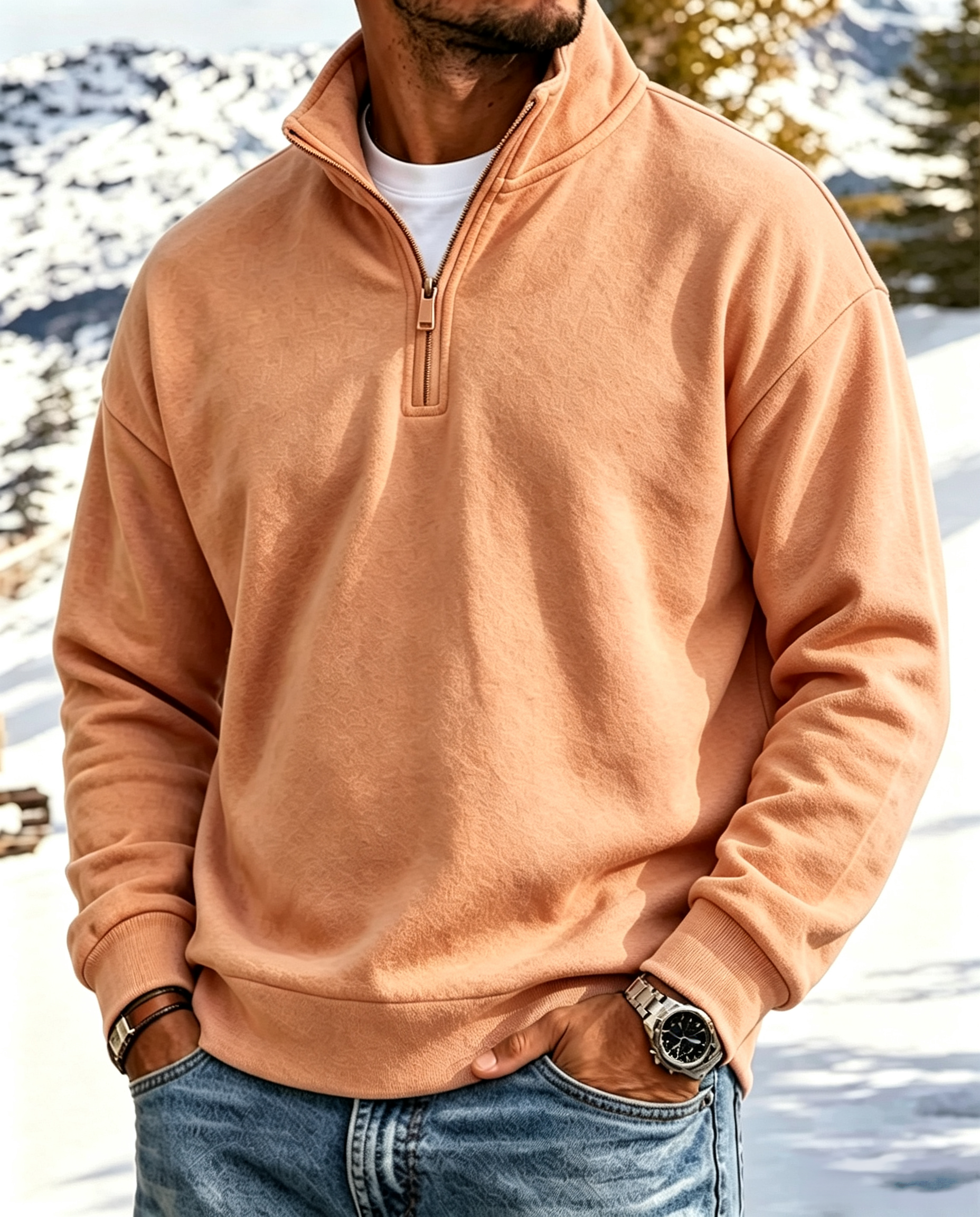 Mivanity Outdoor All-Terrain Zip-Front Polo Sweatshirt