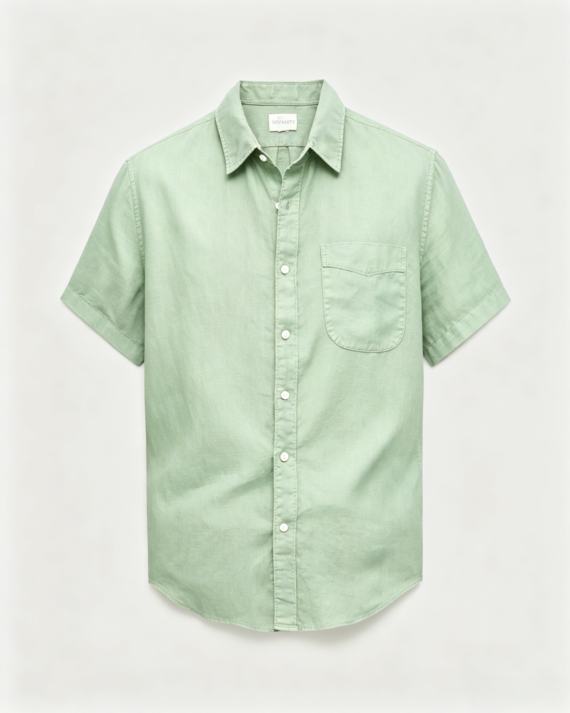 Washed Sun-Faded Linen Resort Shirt | Natural Crinkle &amp; Structured Fit