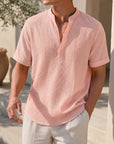 Mivanity Beach Wear Band Collar Shirts