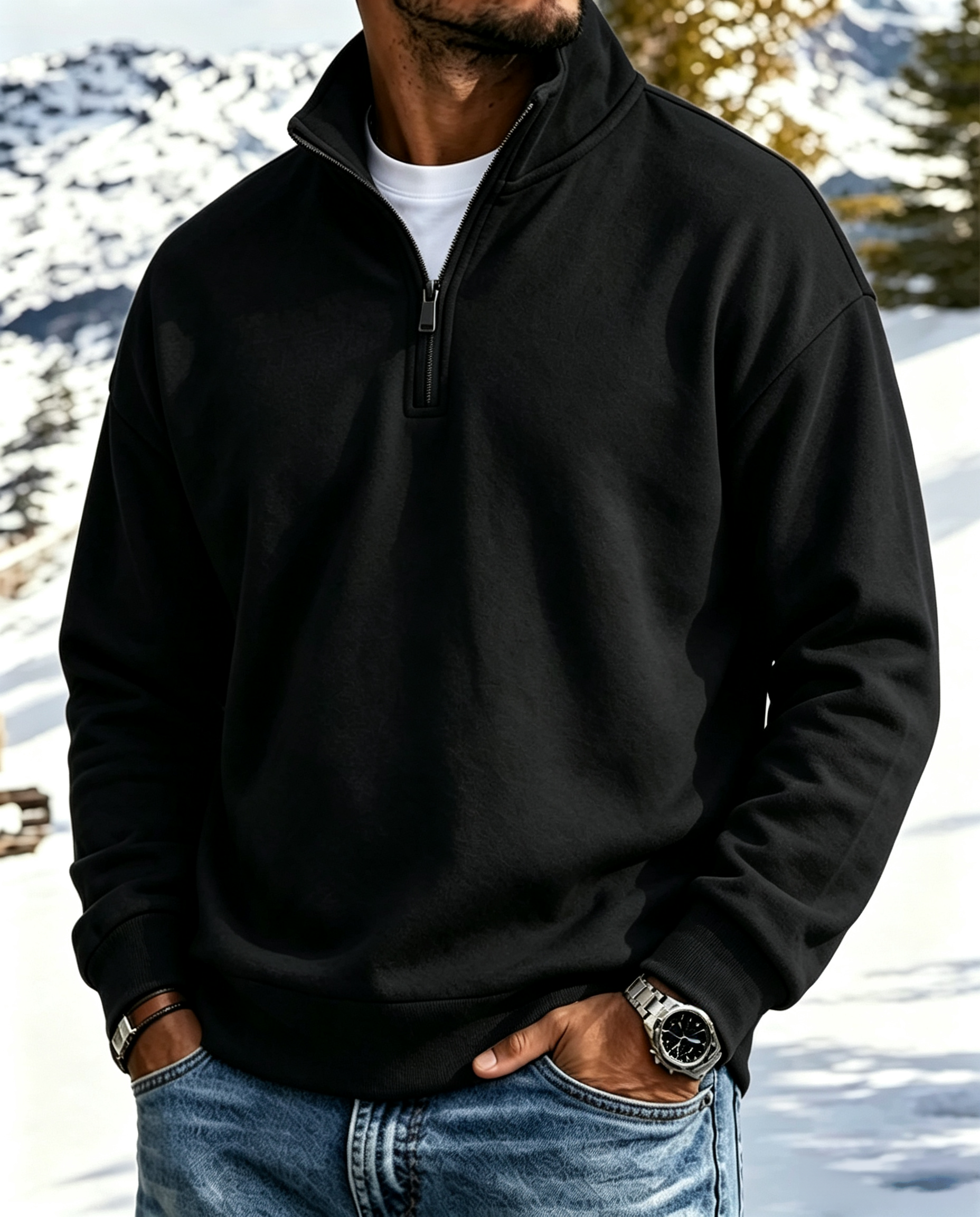 Mivanity Outdoor All-Terrain Zip-Front Polo Sweatshirt