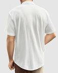 Men's Everyday Casual Cotton Textured Short Sleeve Shirt