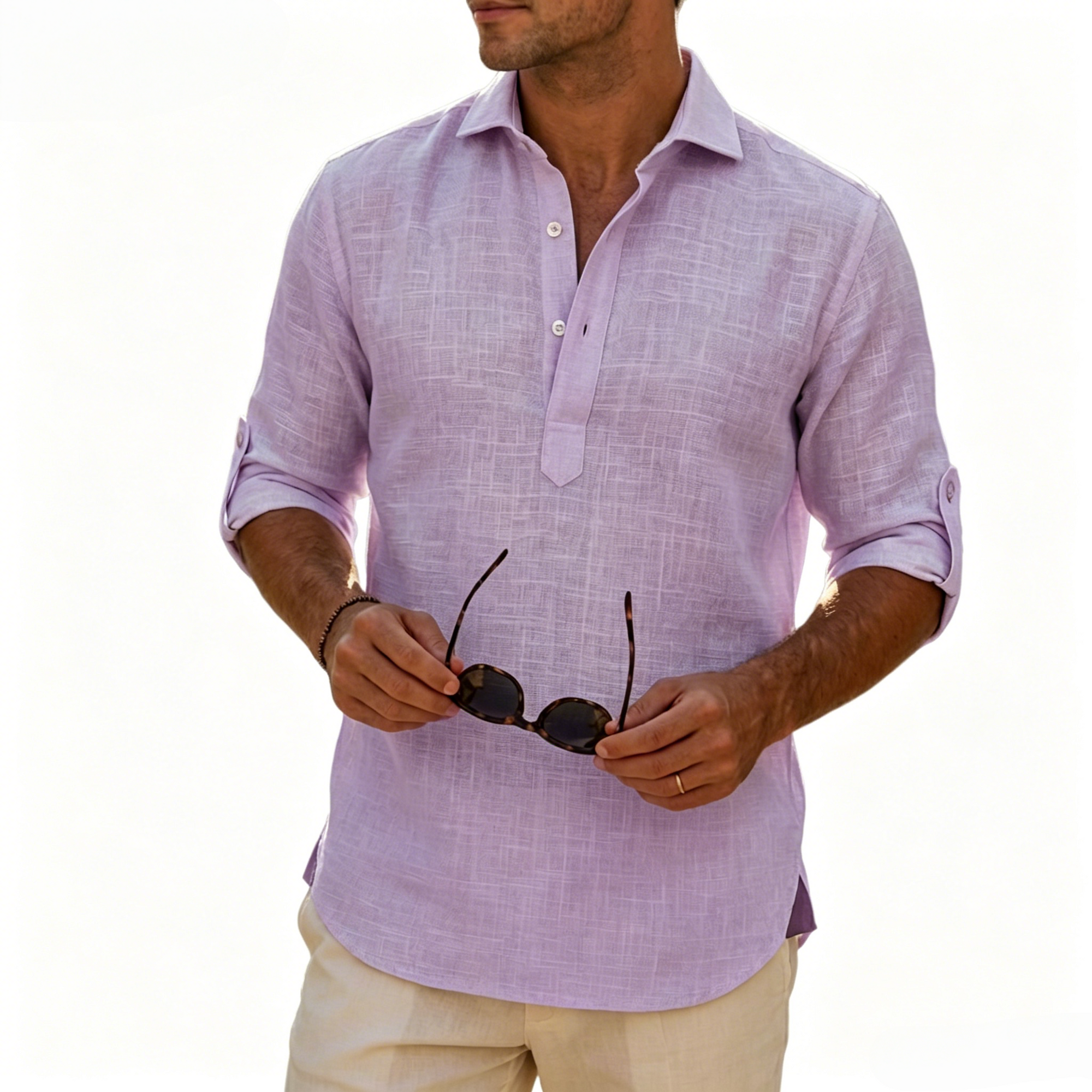 Aegean Summer Slub Linen Shirt