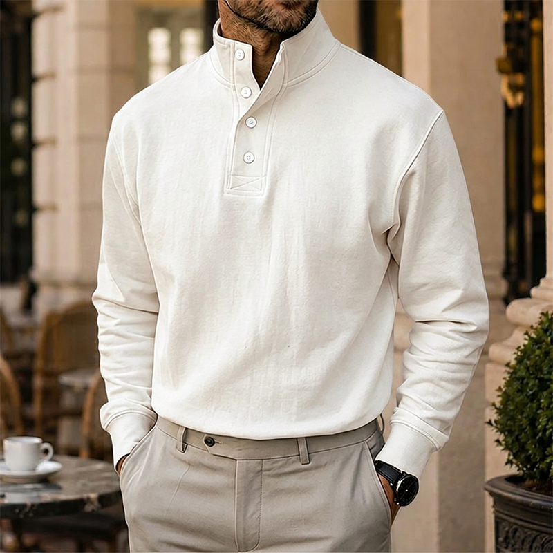 Mivanity Gentleman's Simple Stand-up Collar Long-sleeved Sweatshirt