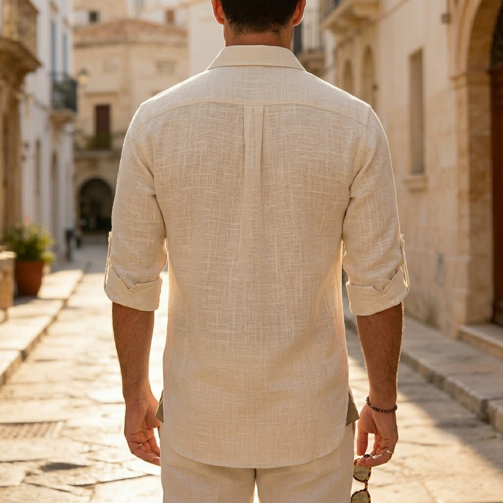 Aegean Summer Slub Linen Shirt