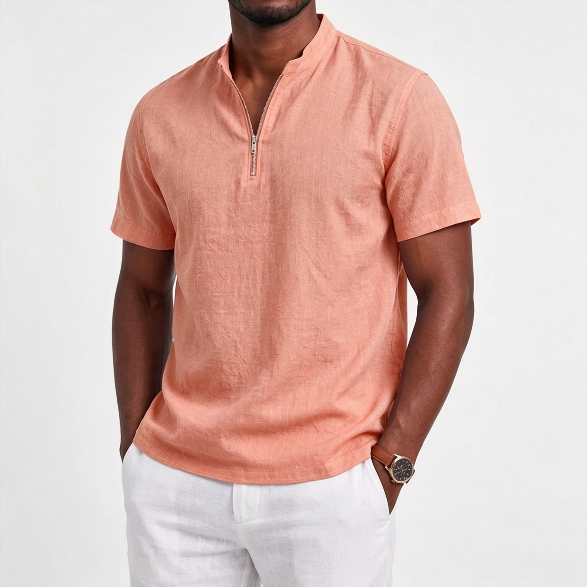 Beach Leisure Sporty Linen Comfort Polo Shirt