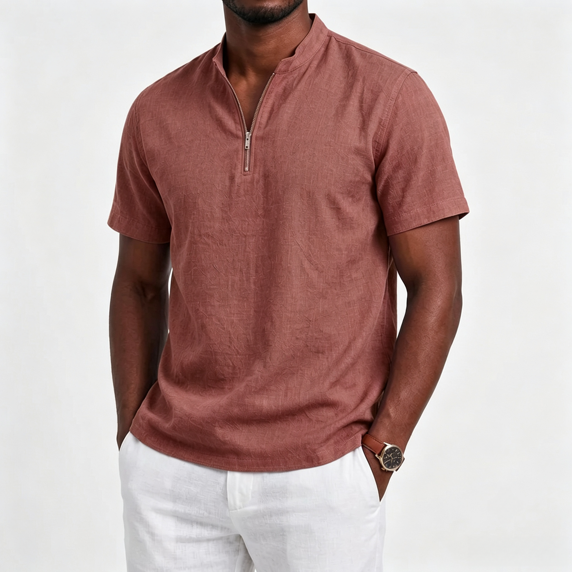 Beach Leisure Sporty Linen Comfort Polo Shirt