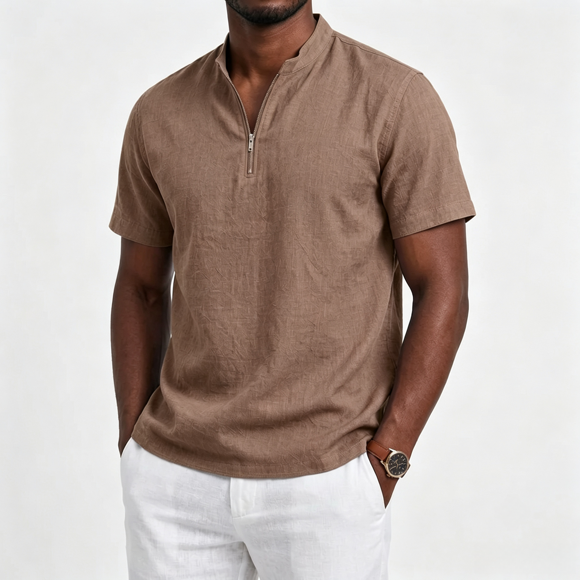 Beach Leisure Sporty Linen Comfort Polo Shirt