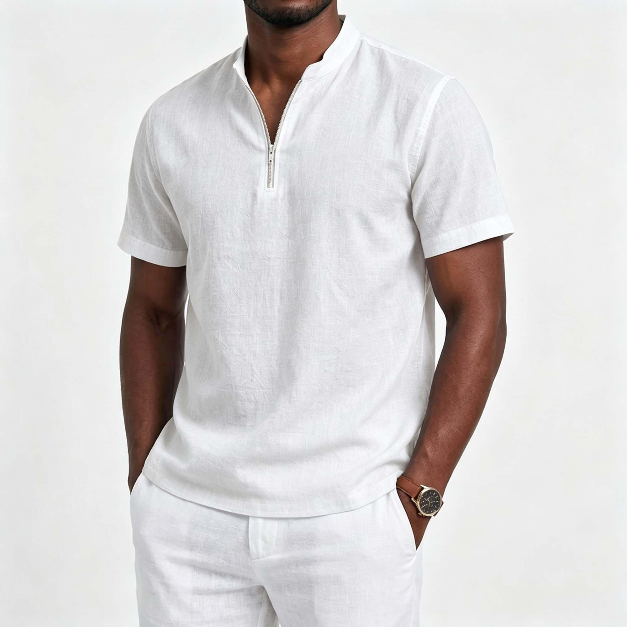 Beach Leisure Sporty Linen Comfort Polo Shirt