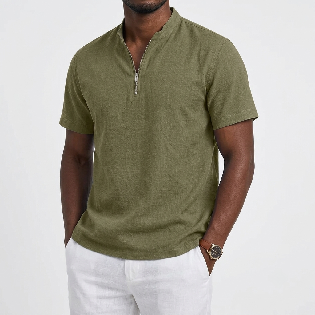 Beach Leisure Sporty Linen Comfort Polo Shirt