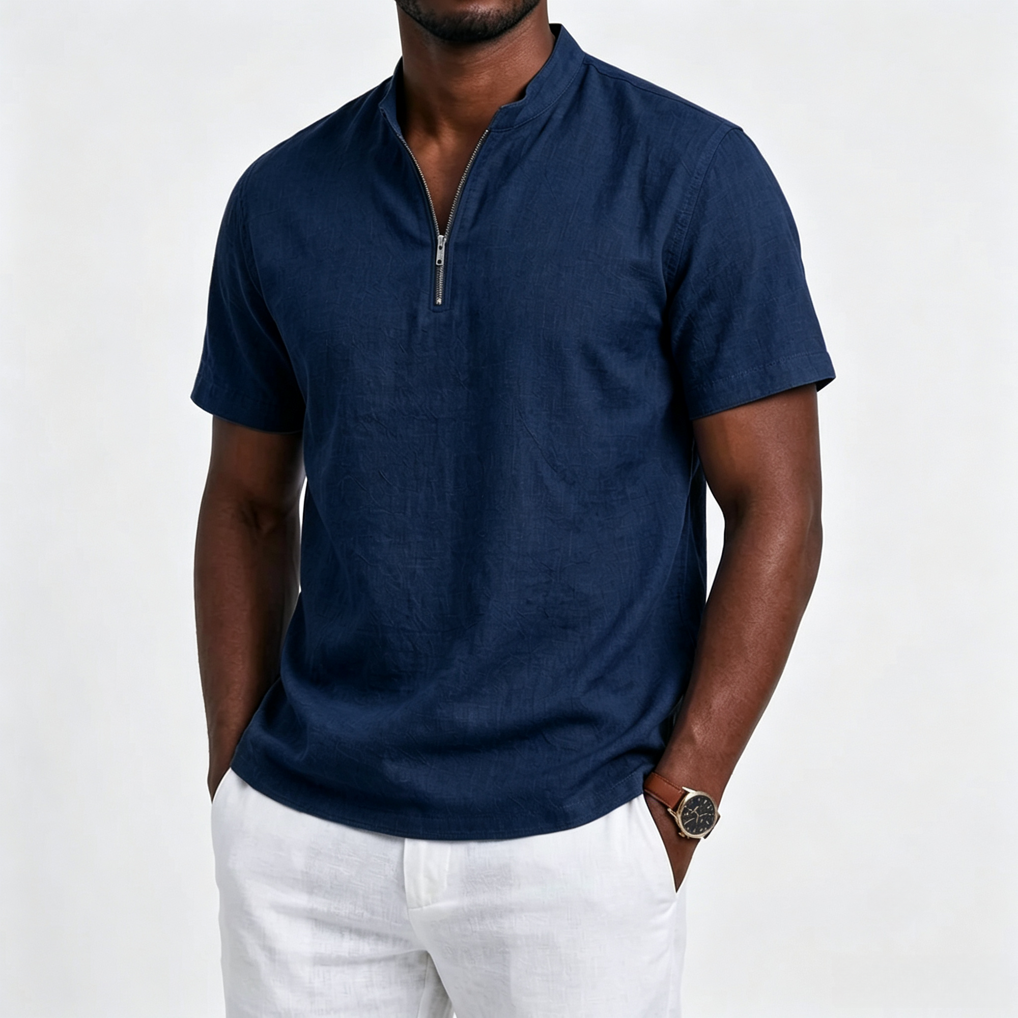 Beach Leisure Sporty Linen Comfort Polo Shirt
