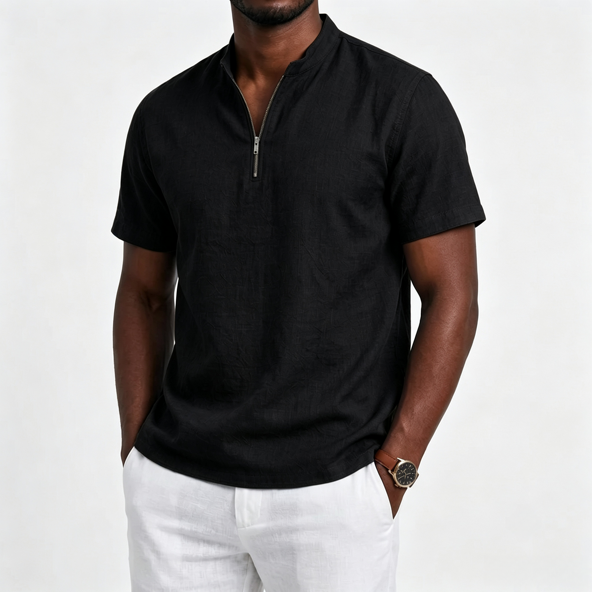Beach Leisure Sporty Linen Comfort Polo Shirt