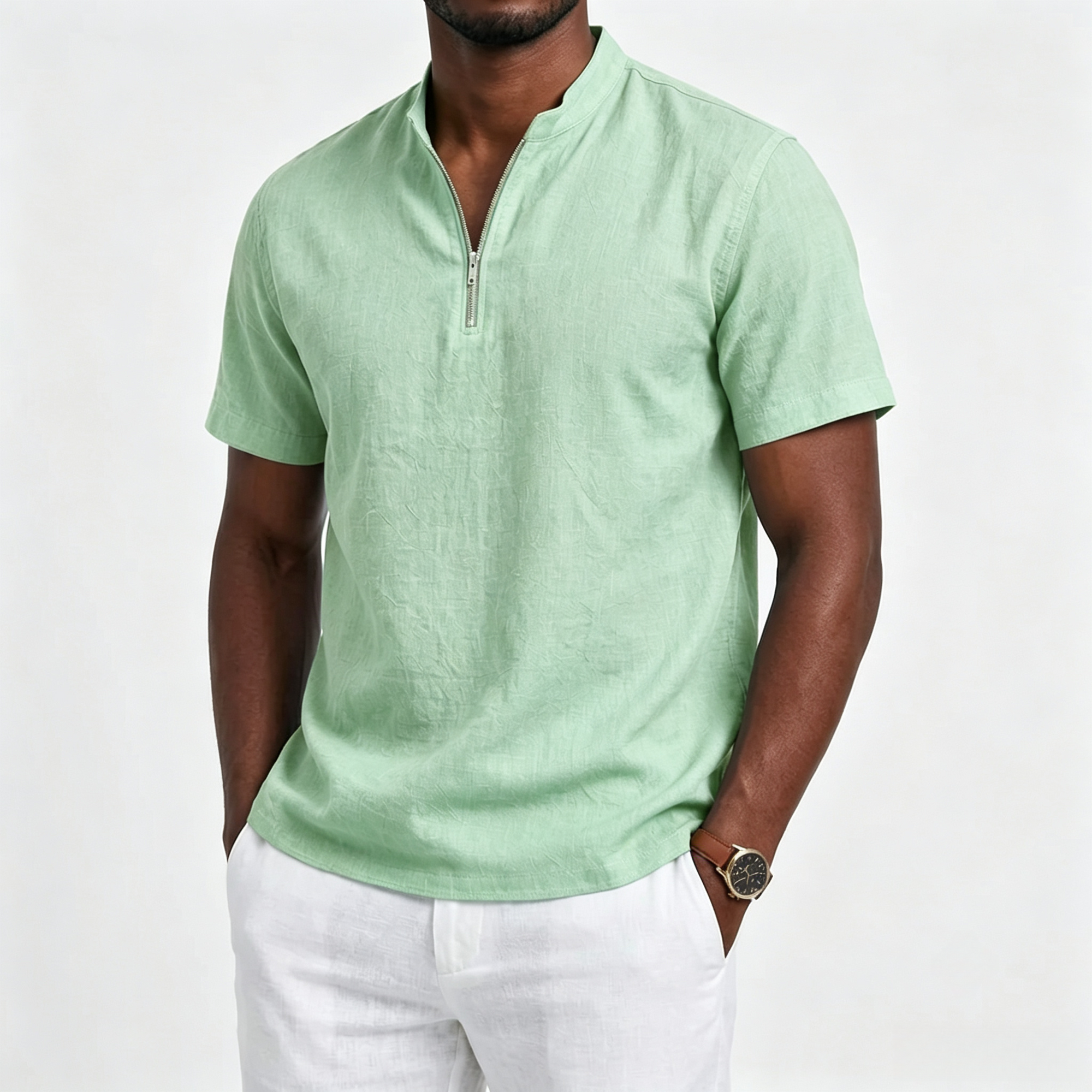 Beach Leisure Sporty Linen Comfort Polo Shirt