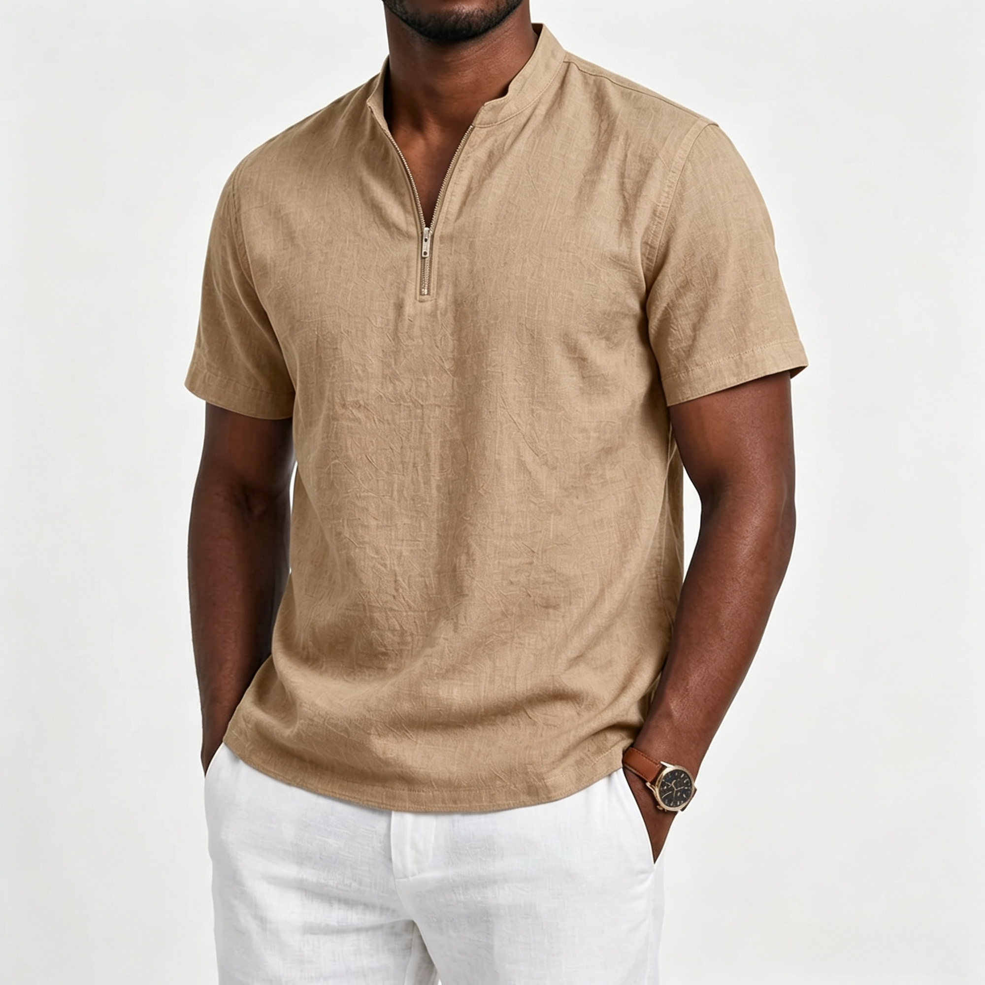 Beach Leisure Sporty Linen Comfort Polo Shirt